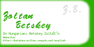 zoltan betskey business card